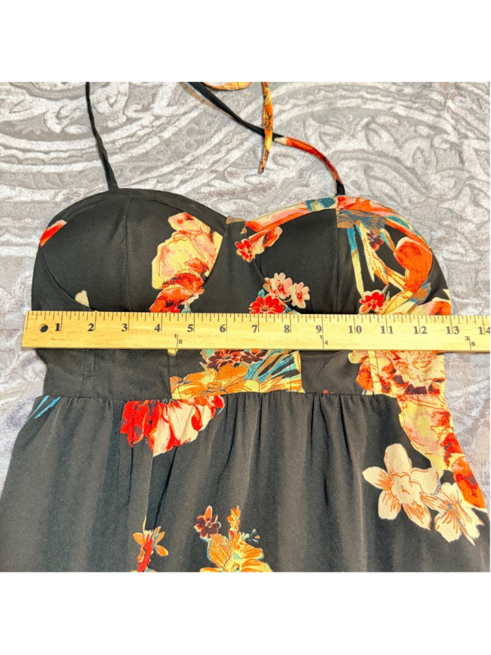 Band of the Free Floral Halter Maxi Dress Black NWOT b15 - Picture 7 of 15